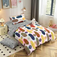 مفرش أطفال تيمون صيفي مفرد ونص أبيض رصاصي متعدد ال...