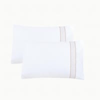 مفرش تانجير صيفي مزدوج أبيض وجملي مطرز عدد القطع 9