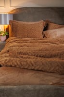 مفرش ستارز شتوي فاخر مزدوج مخمل و فرو بني عدد القط...