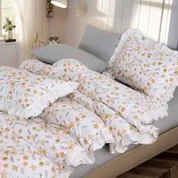 مفرش ريد روز صيفي مفرد ونص قطن فاخر أبيض رصاصي برس...