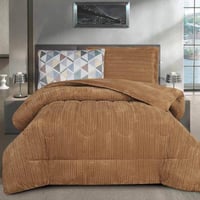 مفرش مانشستر شتوي مزدوج فاخر فرو بني عدد القطع 6