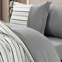 مفرش إشراقة مفرد ونص قطن رصاصي عدد القطع 4