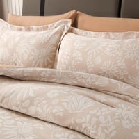 مفرش وودن صيفي مزدوج جاكارد فاخر بيج عدد القطع 6