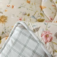 مفرش سمرلاند صيفي مفرد و نص برسومات الزهور كريمي ع...