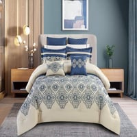 مفرش ميكونوس صيفي مزدوج فاخر مطرز كريمي عدد القطع...