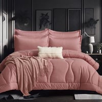 مفرش جود نايت صيفي مزدوج قطن فاخر روز عدد القطع 8