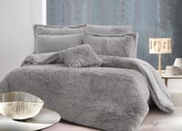 مفرش بيتونيا شتوي مزدوج فرو رصاصي عدد القطع 7