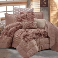 مفرش إليسا شتوي مزدوج فرو لحمي عدد القطع 8