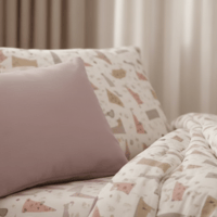 مفرش تورين أطفال صيفي مفرد و نص قطن ليلكي عدد القط...