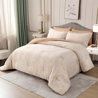 مفرش مارون صيفي مزدوج جاكارد فاخر بيج عدد القطع 6