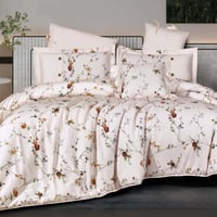 مفرش بينك هوم مزدوج قطن فاخر سكري برسومات الزهور ع...