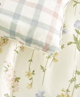 مفرش إنسجام صيفي قطن كريمي برسومات الزهور