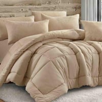 مفرش إليت صيفي مزدوج قطن فاخر مطرز بيج غامق عدد ال...