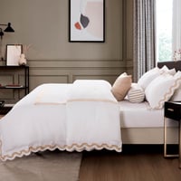 مفرش مراكش صيفي مطرز فاخر أبيض وبيج