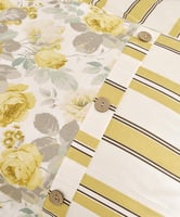 مفرش إنسجام صيفي قطن أصفر برسومات الزهور