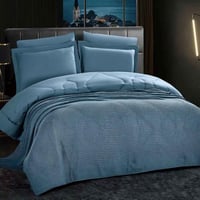 مفرش عليا صيفي مزدوج قطن فاخر أزرق عدد القطع 7