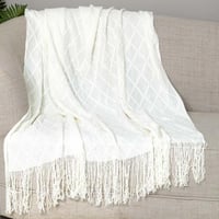 بطانية دان شال خفيفة كريمي مقاس 130 × 170سم