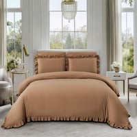 طقم غطاء لحاف شارم فائق النعومة بدون حشوة بني