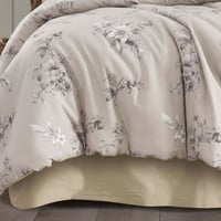 مفرش إنسجام صيفي قطن بيج ورصاصي برسومات الزهور