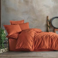 مفرش ارسيدا صيفي مزدوج فاخر قطن تركي برتقالي غامق...