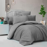 طقم غطاء لحاف فندقي نداف قطن بدون حشوة رصاصي