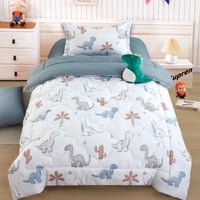 مفرش أطفال تيمون صيفي مفرد ونص أبيض رصاصي متعدد ال...