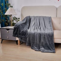 بطانية شتوي فرو ناعم رصاصي