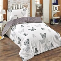 مفرش الربيع صيفي مفرد ونص فاخر أبيض رصاصي قطن عدد...