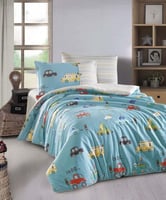 مفرش أطفال قرطبة صيفي كوين تركواز متعدد الرسومات