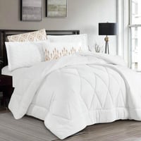 مفرش فيينا شتوي مزدوج مخمل وفرو أبيض عدد القطع 6