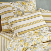 مفرش إنسجام صيفي قطن أصفر برسومات الزهور