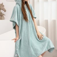 منشفة كابا ريفي بأزرار و غطاء رأس طقطق تركواز