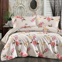 مفرش قيروان صيفي مزدوج فاخر أبيض برسومات الزهور عد...