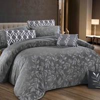 مفرش راما شتوي مفرد ونص جاكارد فاخر مخمل رصاصي غام...