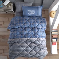 مفرش أطفال كامبوس صيفي مفرد ونص تركي أزرق و رصاصي...