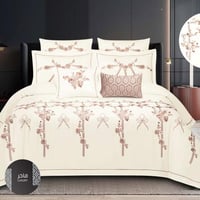 مفرش ماريل صيفي مزدوج فاخر مطرز سكري عدد القطع 11