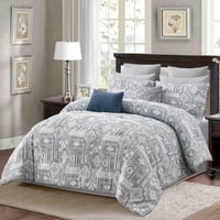 مفرش ماربيلا صيفي مزدوج جاكارد فاخر مطرز رصاصي عدد...