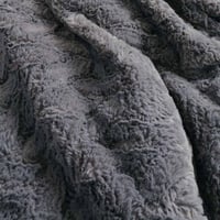 مفرش ستارز شتوي فاخر مزدوج مخمل و فرو رصاصي غامق ع...