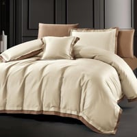 مفرش فيفيندا مزدوج قطن 300 غرزة فاخر بيج عدد القطع...