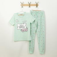 طقم بيجامة نسائية صيفية أخضر فاتح