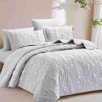 مفرش فيوري صيفي خفيف مضغوط مزدوج رصاصي عدد القطع 6