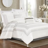 مفرش الياسمين صيفي مزدوج أبيض مطرز عدد القطع 10