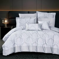 مفرش أوليفر مزدوج قطن جاكارد فاخر رصاصي فاتح عدد ا...