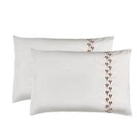 مفرش كارلا الفاخر مزدوج قطن جاكارد مطرز بيج فضي عد...