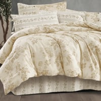 مفرش إنسجام صيفي قطن بيج برسومات الزهور