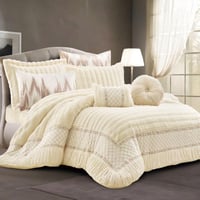 مفرش جينفر شتوي مزدوج فرو كريمي عدد القطع 8