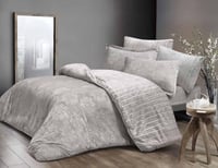 مفرش لاتينا شتوي فرو مزدوج رصاصي 6 قطع