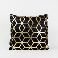 خدادية مربعة بحشوة أسود و ذهبي 43 × 43 سم