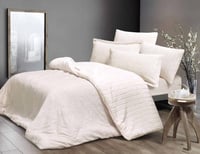 مفرش لاتينا شتوي فرو مزدوج كريمي 6 قطع