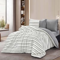 مفرش إشراقة مفرد ونص قطن رصاصي عدد القطع 4